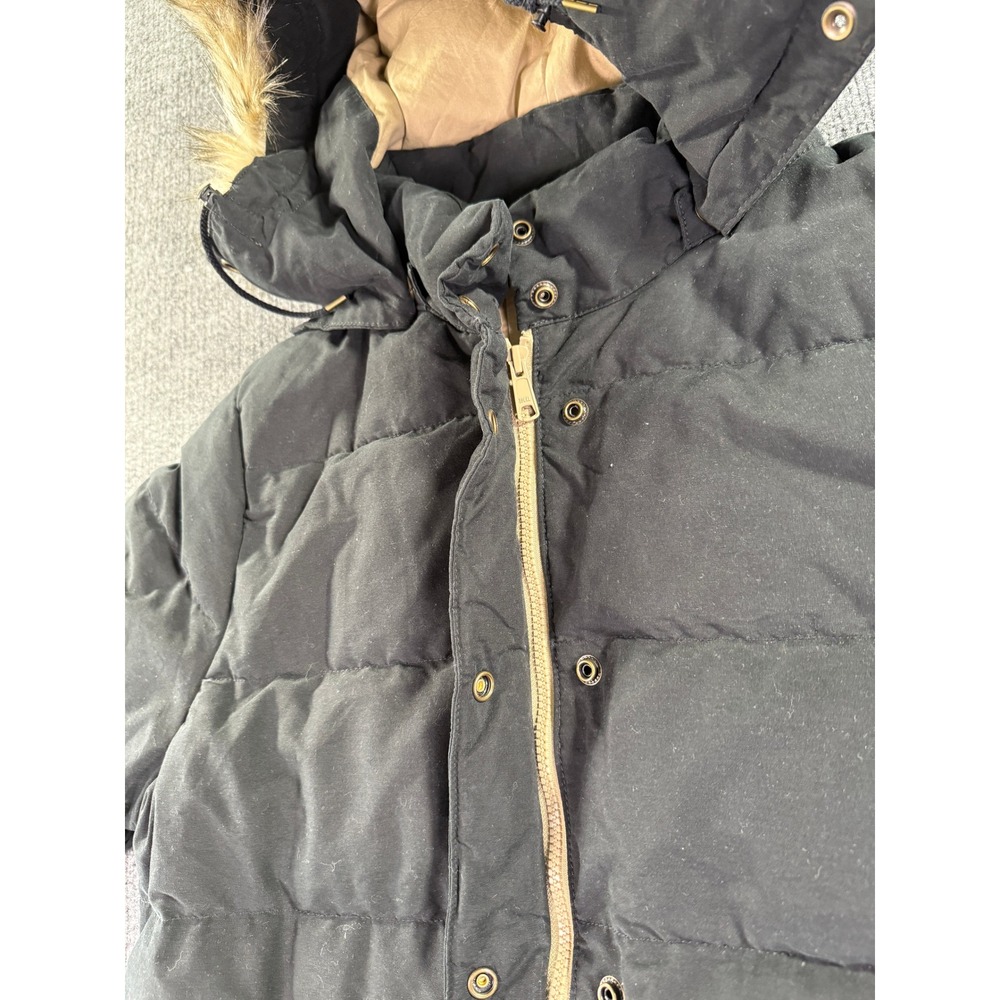 Denim & Supply Ralph Lauren Puffer Parka Jacket Womens XL Black Hooded Faux Fur - Picture 8 of 14